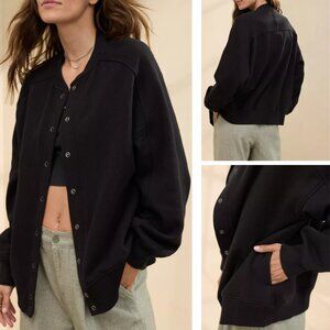 NWT AERIE CARDI BOMBER IN BLACK - SIZE S